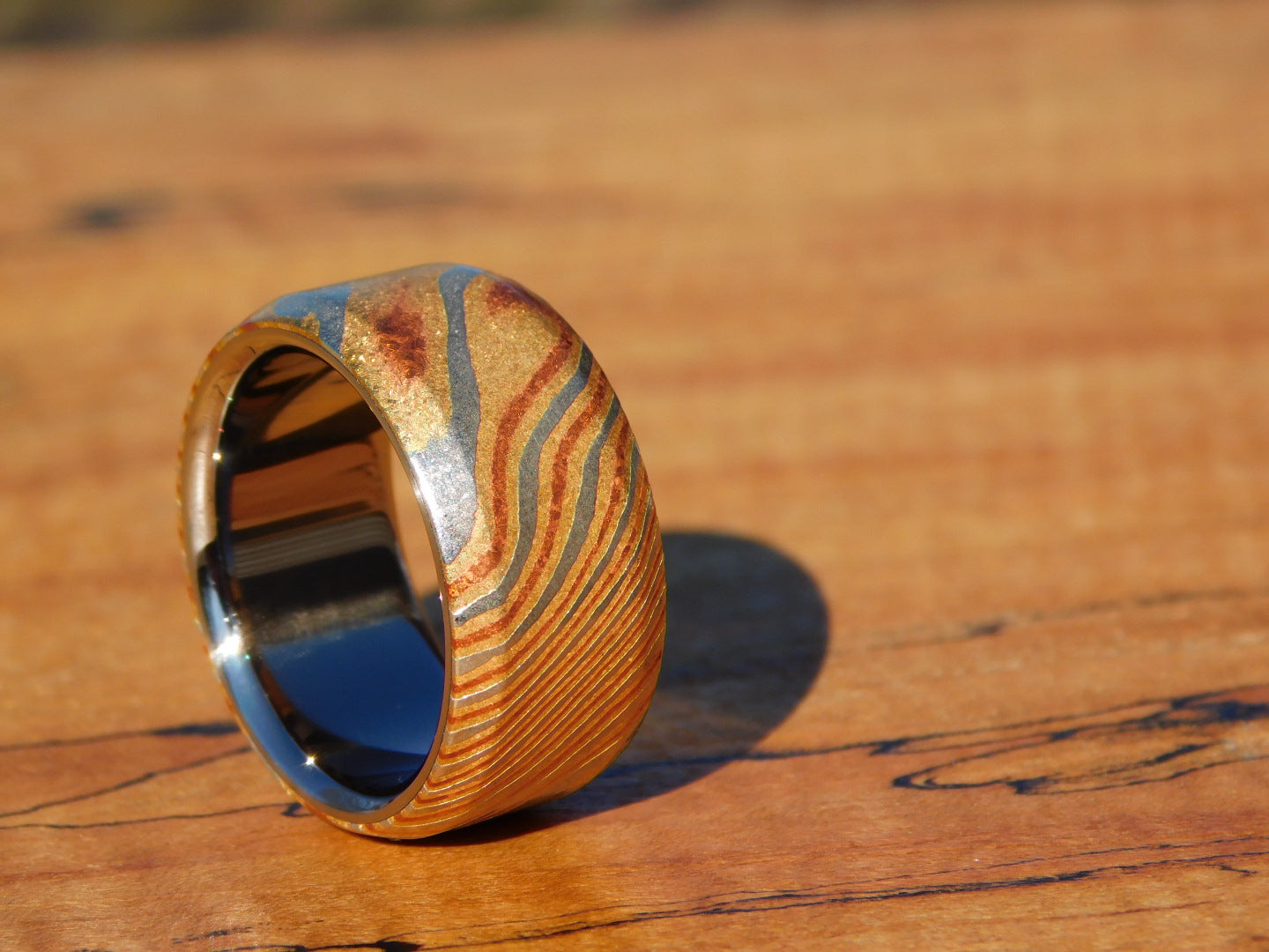 One-off Mokume x Titanium Ring - Size 9.5