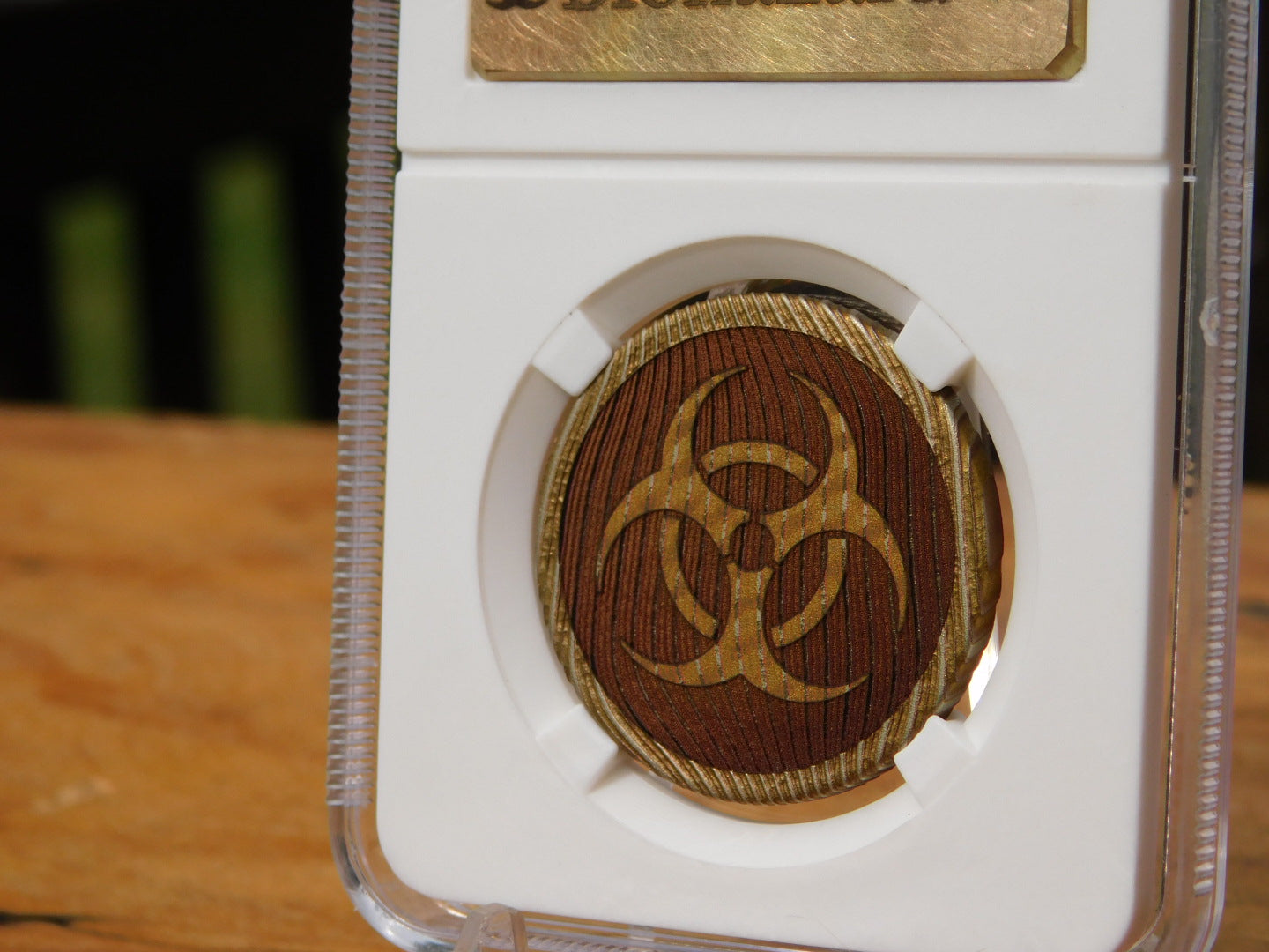 Biohazard Mokume Gane Coin
