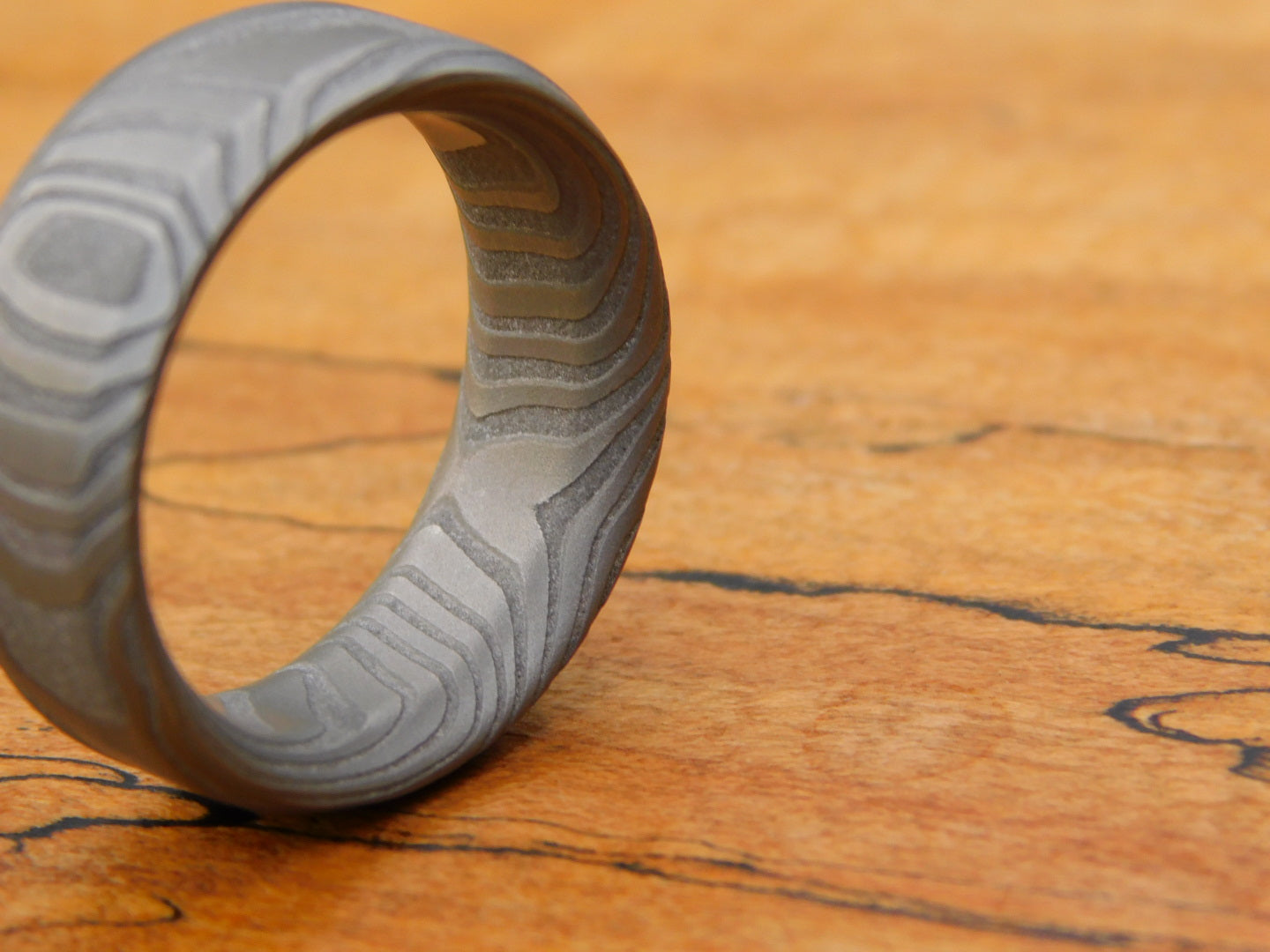 Lucia Stainless Damascus Ring