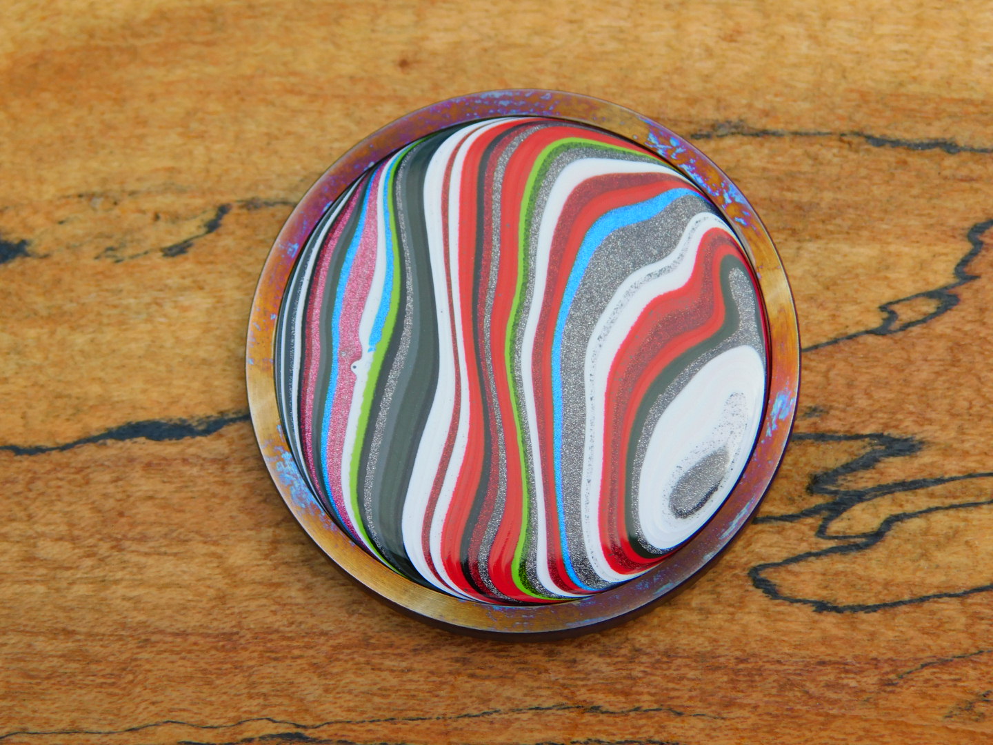 Tempered Titanium x Fordite Coin