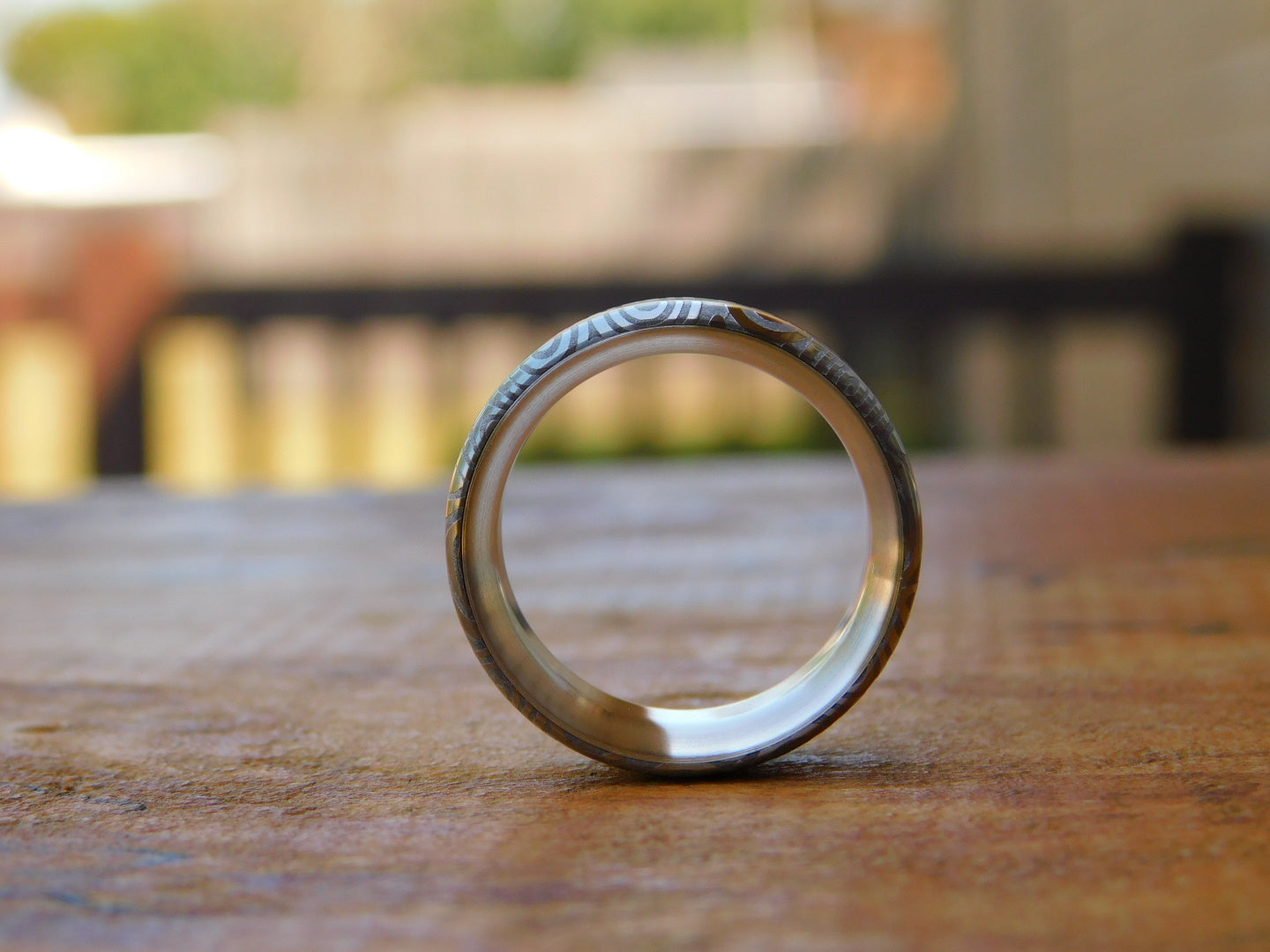 Fenja Stainless Damascus x Sterling Silver Ring