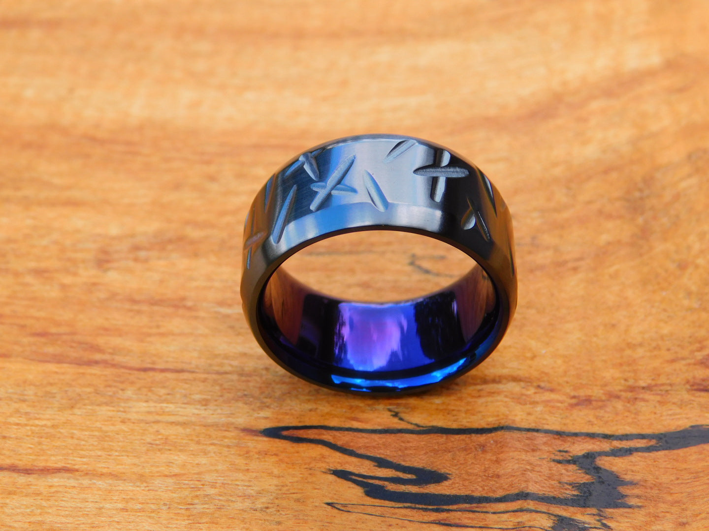 Flamed Black Titanium Battle-Born Ring