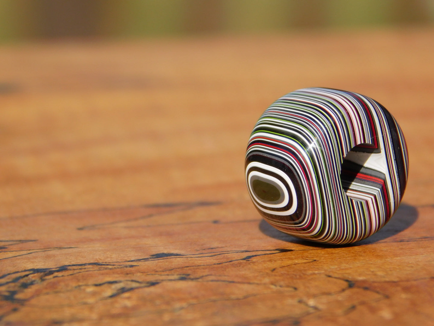 Crosscut Fordite Bead