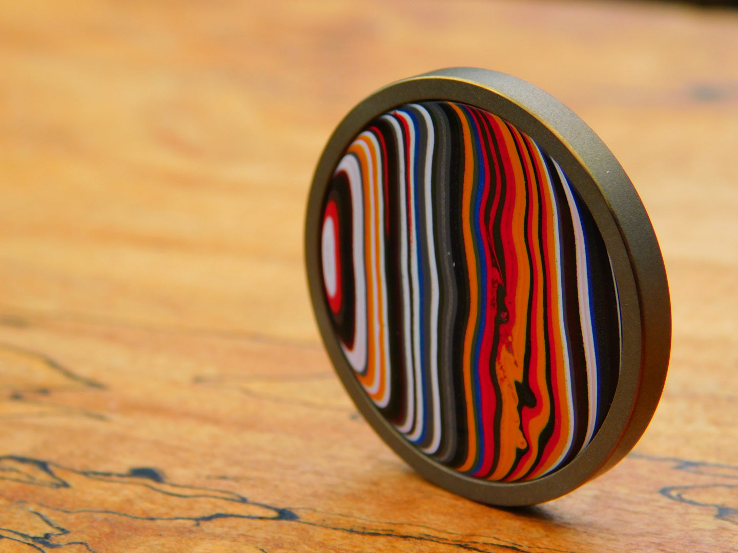 Bronzed Titanium x Fordite Coin