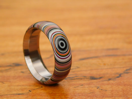 Crosscut Fordite x Titanium Ring