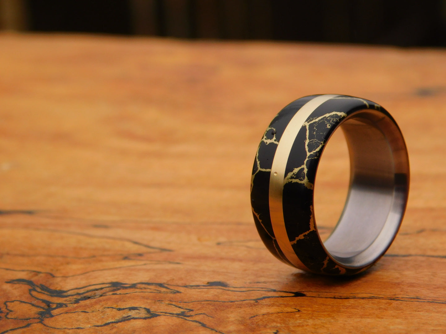 Black Gold x Brass x Titanium Ring