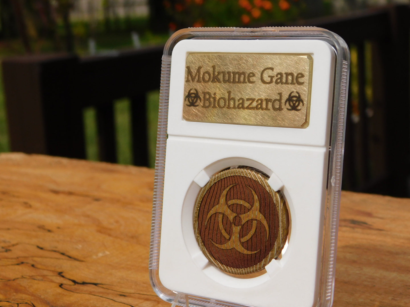 Biohazard Mokume Gane Coin