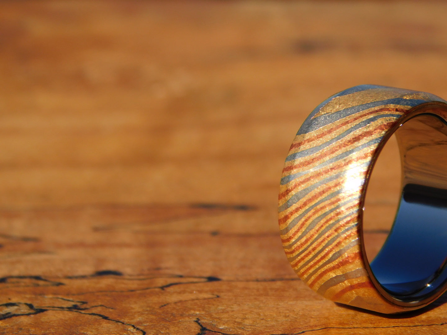One-off Mokume x Titanium Ring - Size 9.5