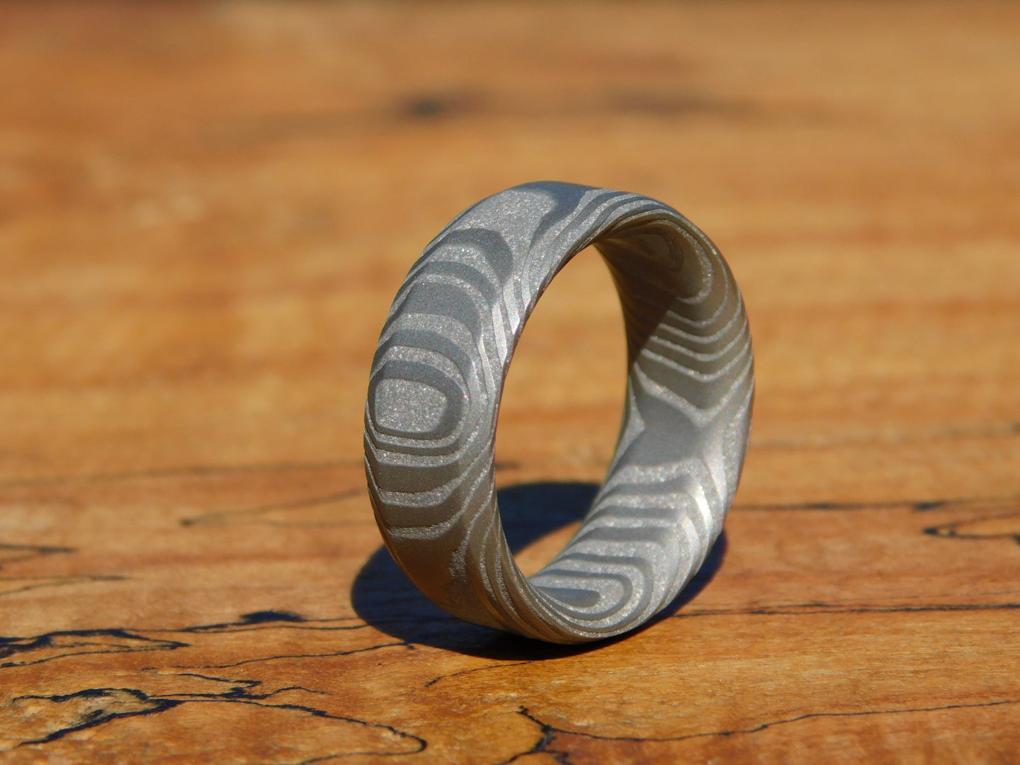 Lucia Stainless Damascus Ring