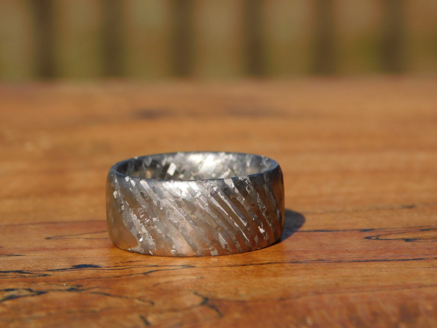 Raw Crystallized Titanium Damascus Ring