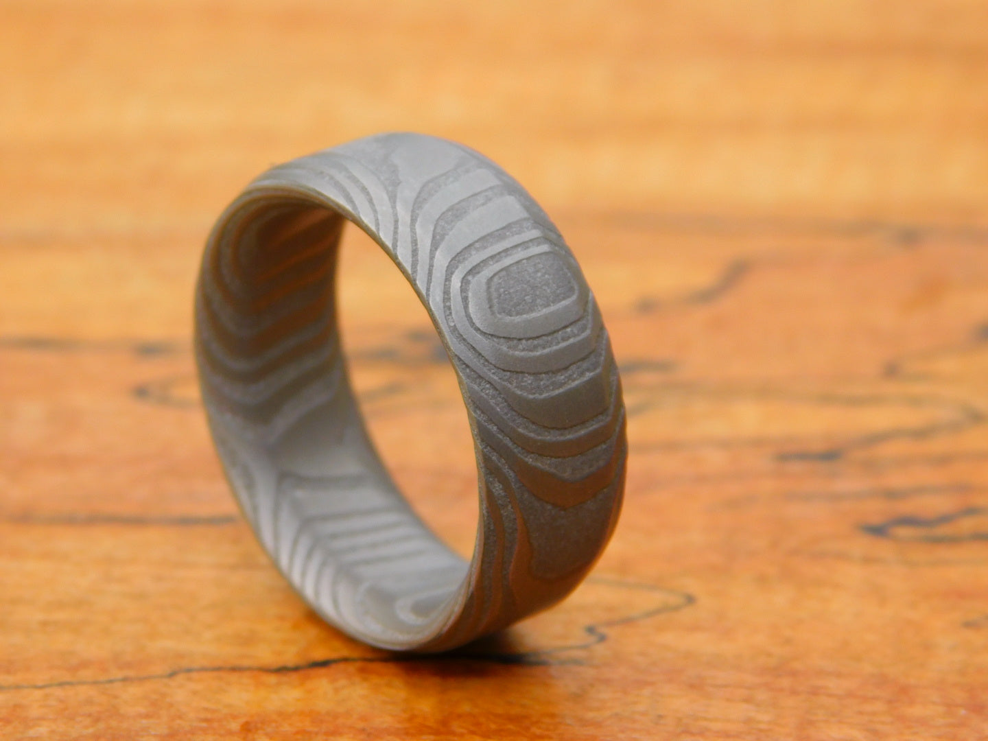 Lucia Stainless Damascus Ring