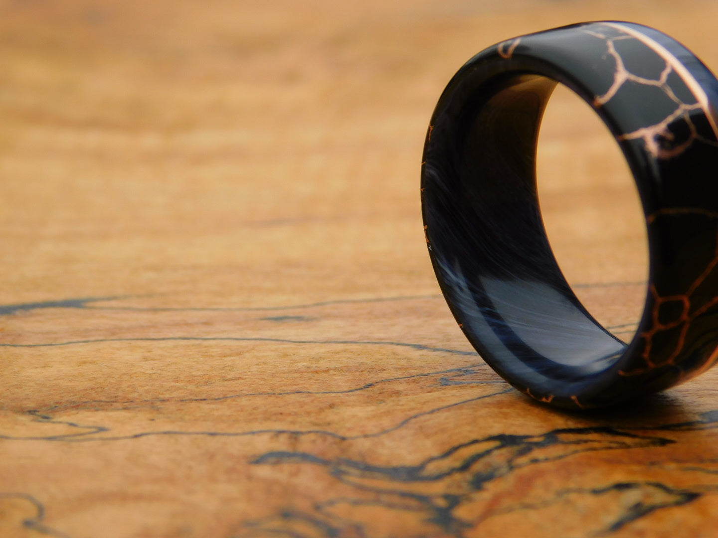 Black Gem x Copper Vein Ring