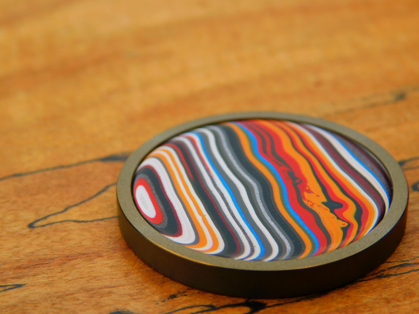 Bronzed Titanium x Fordite Coin