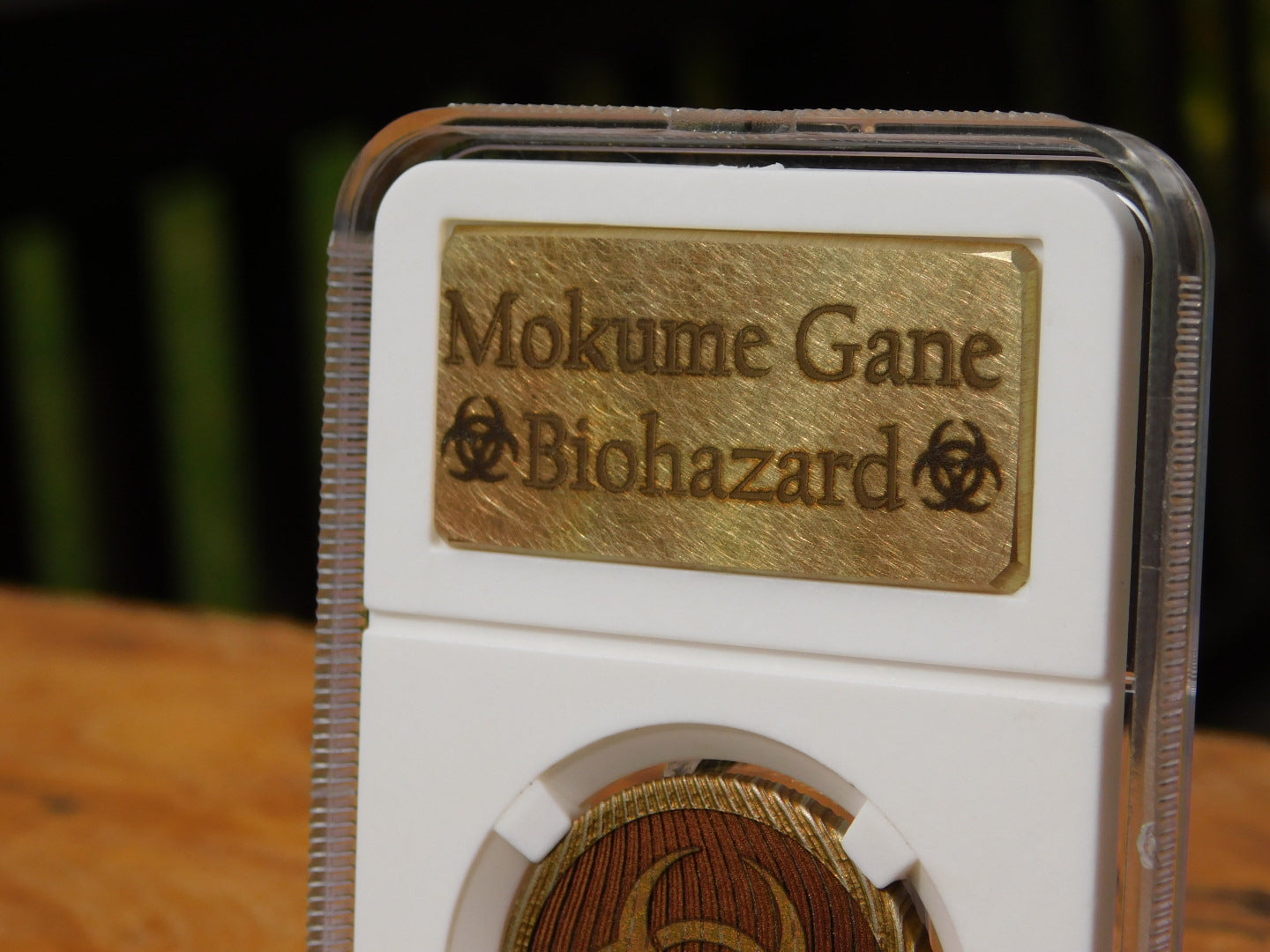 Biohazard Mokume Gane Coin