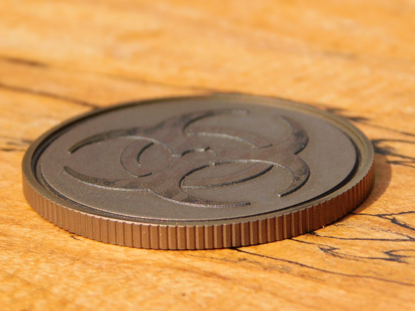 Biohazard Stainless x Carbon Fiber Coin