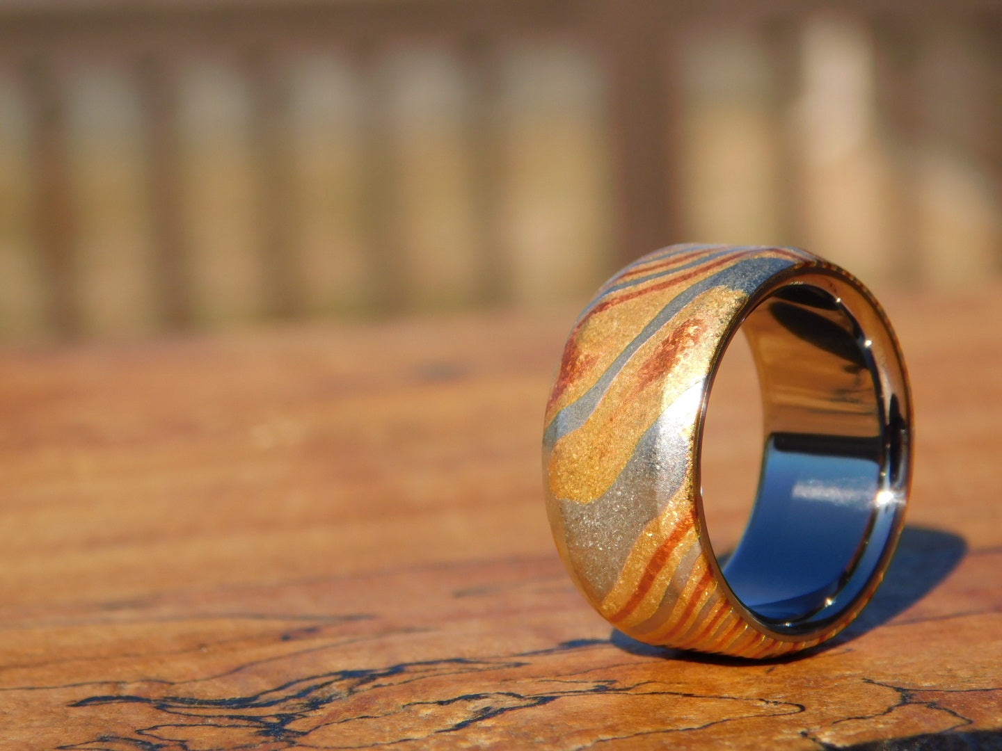 One-off Mokume x Titanium Ring - Size 9.5