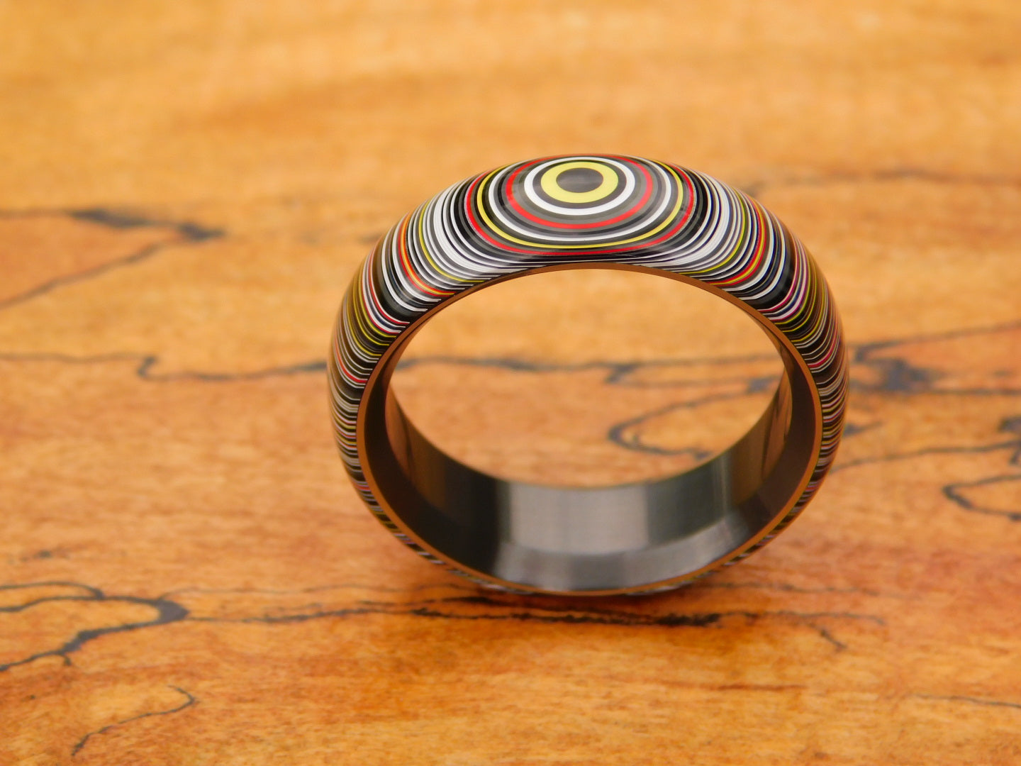 Crosscut Fordite x Black Zirc - Size 12