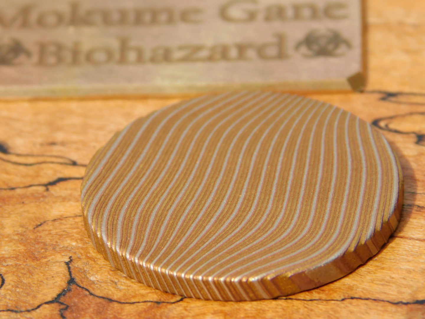 Biohazard Mokume Gane Coin