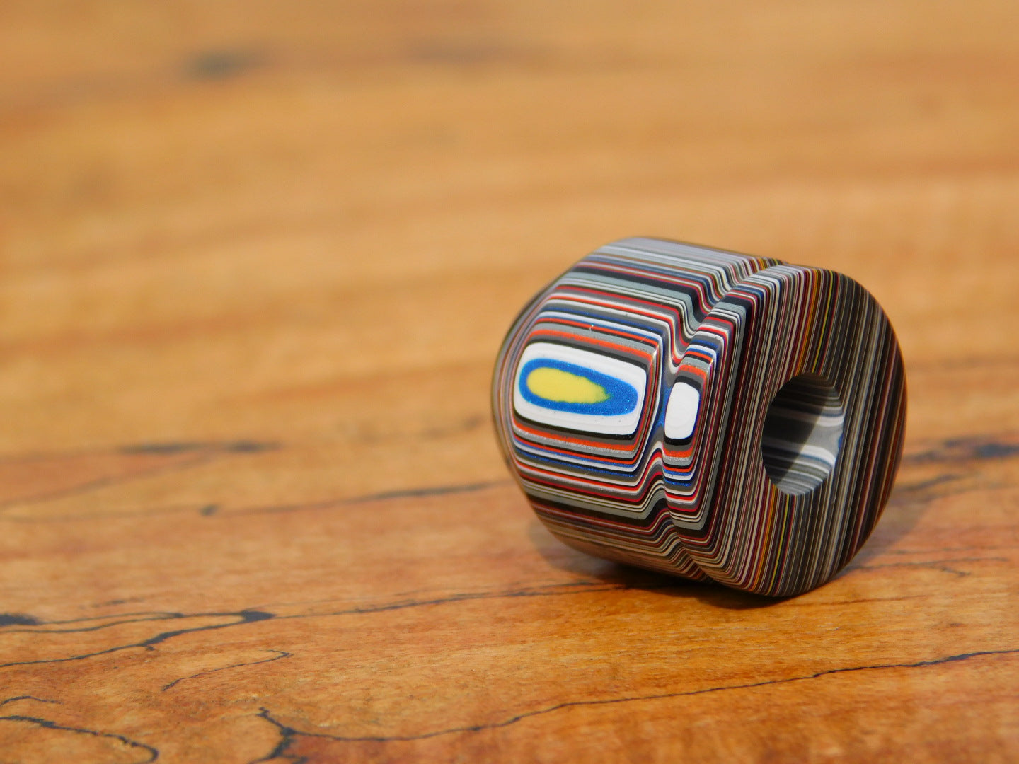 Crosscut Fordite Bead