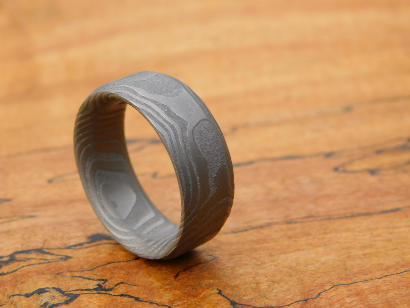 Lucia Stainless Damascus Ring