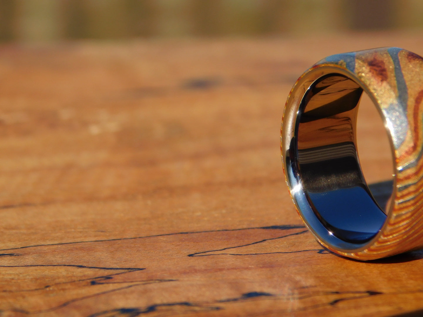 One-off Mokume x Titanium Ring - Size 9.5