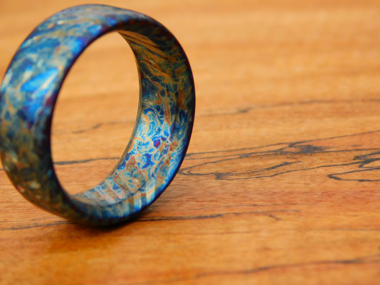 Entropic Crystallized Titanium Damascus Ring