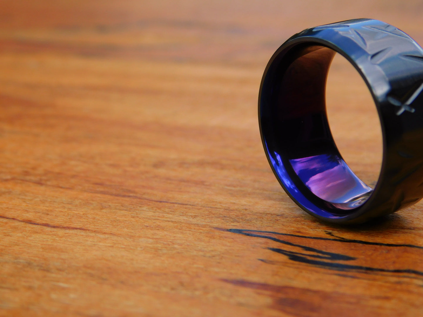 Flamed Black Titanium Battle-Born Ring