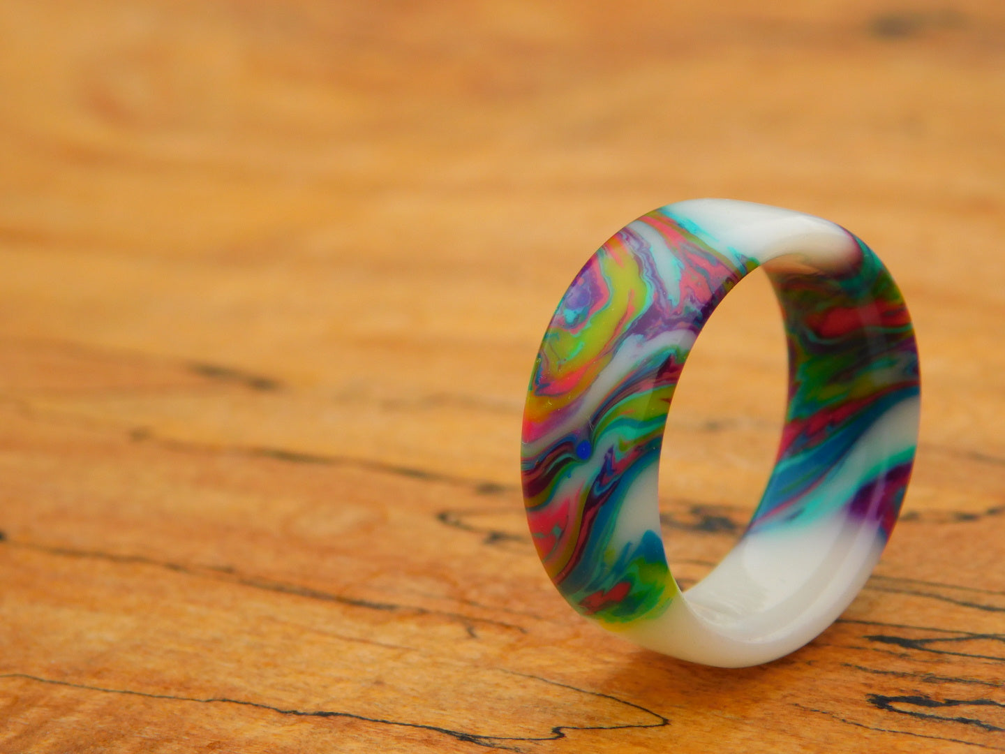 Neon Pastel Resin Ring - Size 10.5