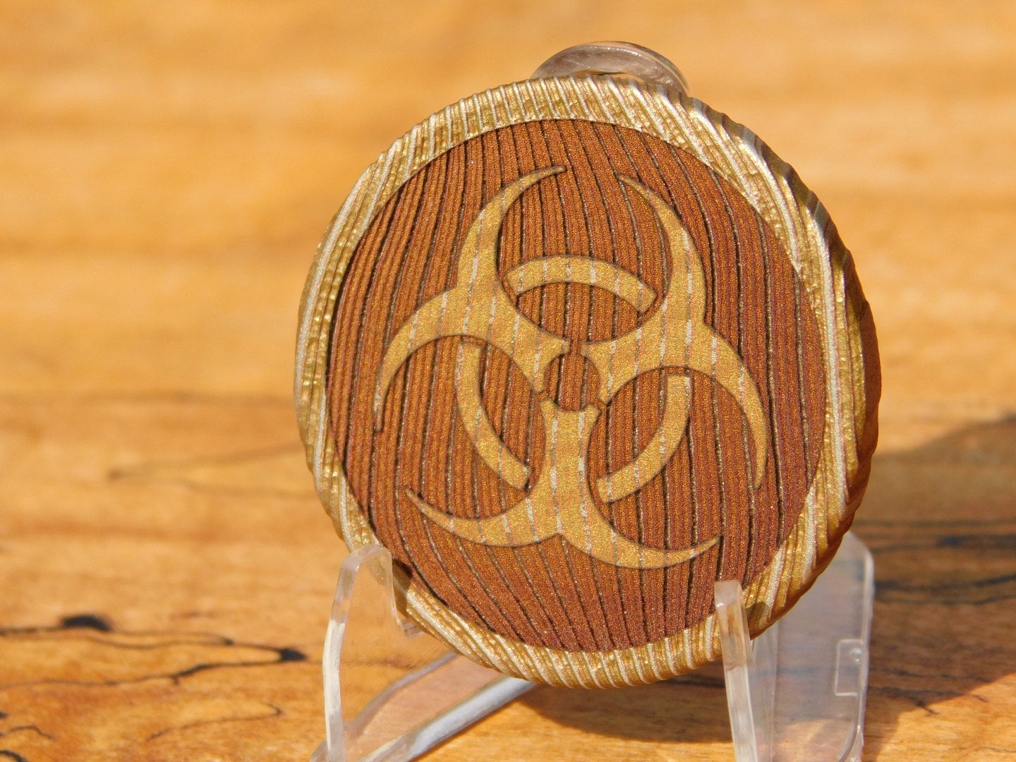 Biohazard Mokume Gane Coin