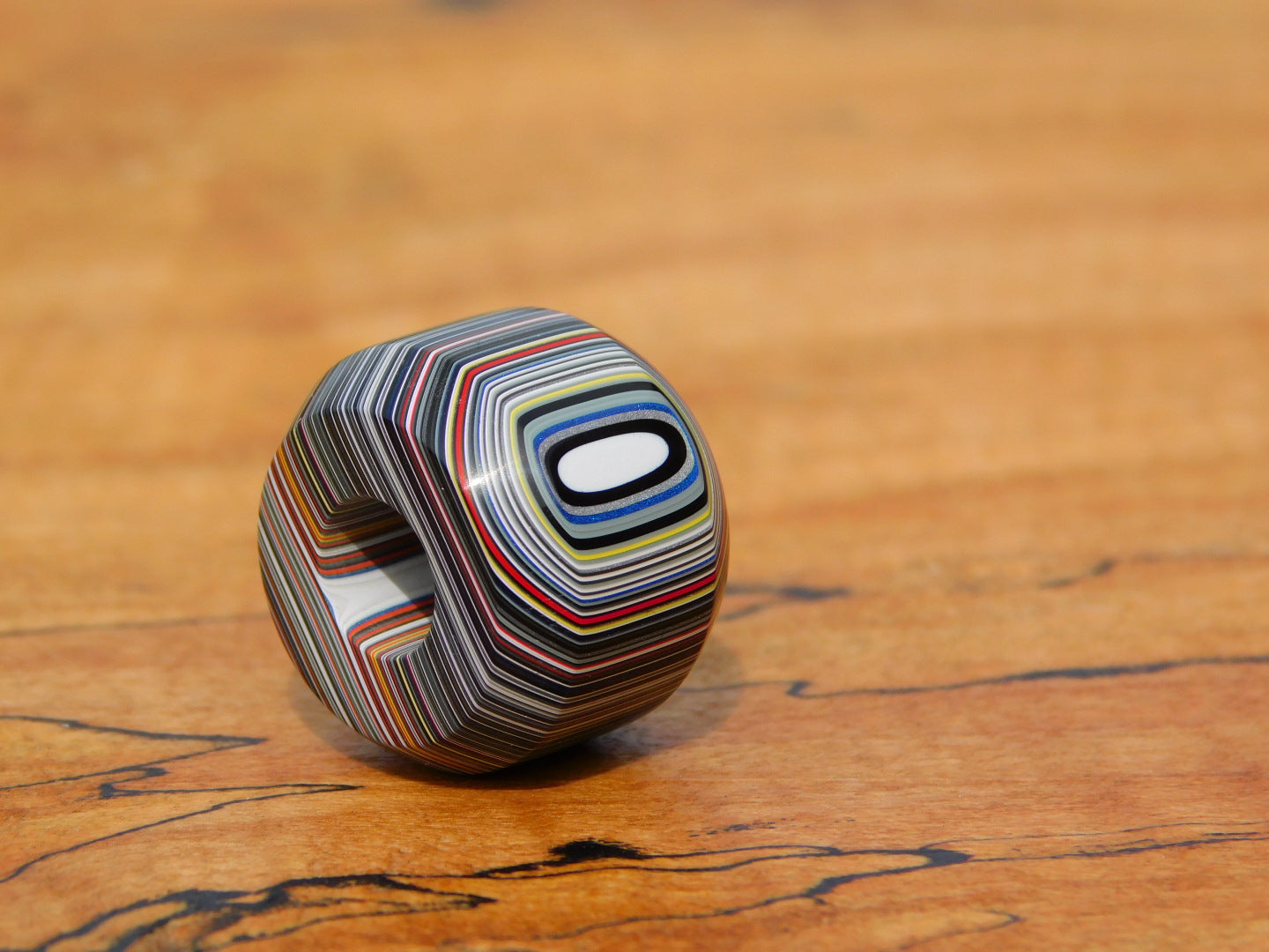 Crosscut Fordite Bead