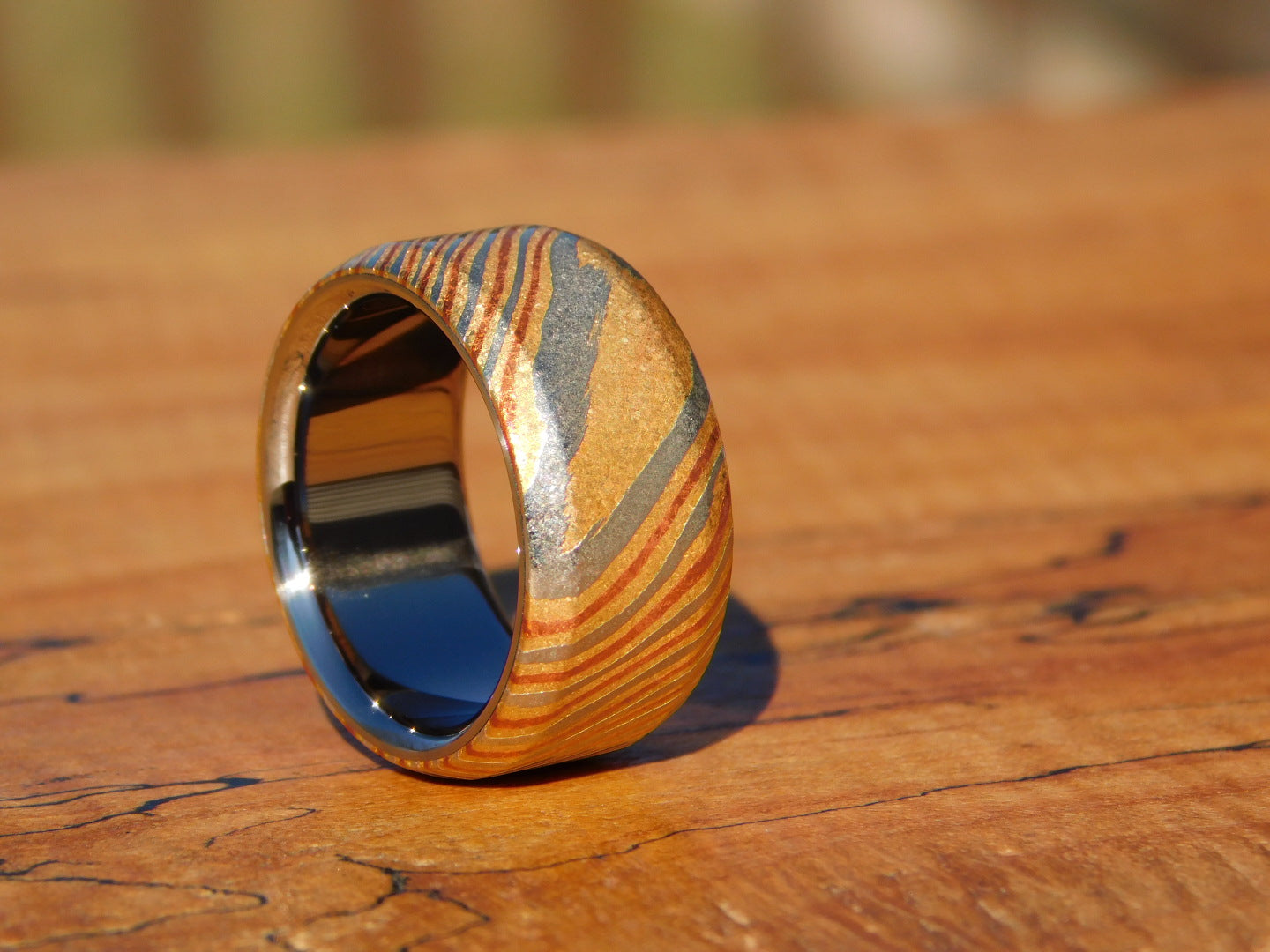 One-off Mokume x Titanium Ring - Size 9.5