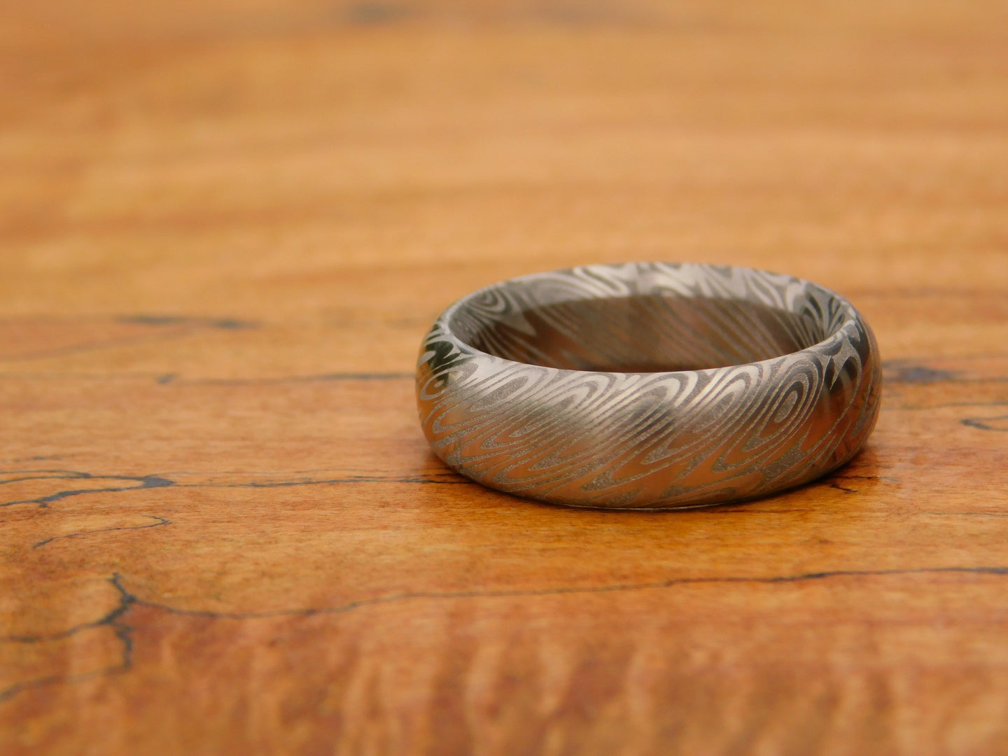 Saga Stainless Damascus Ring