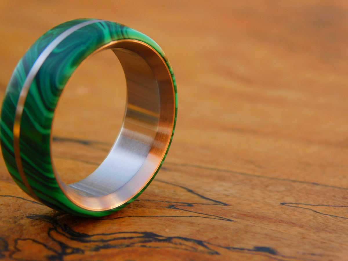 Malachite Trustone x Titanium Ridgeline Ring