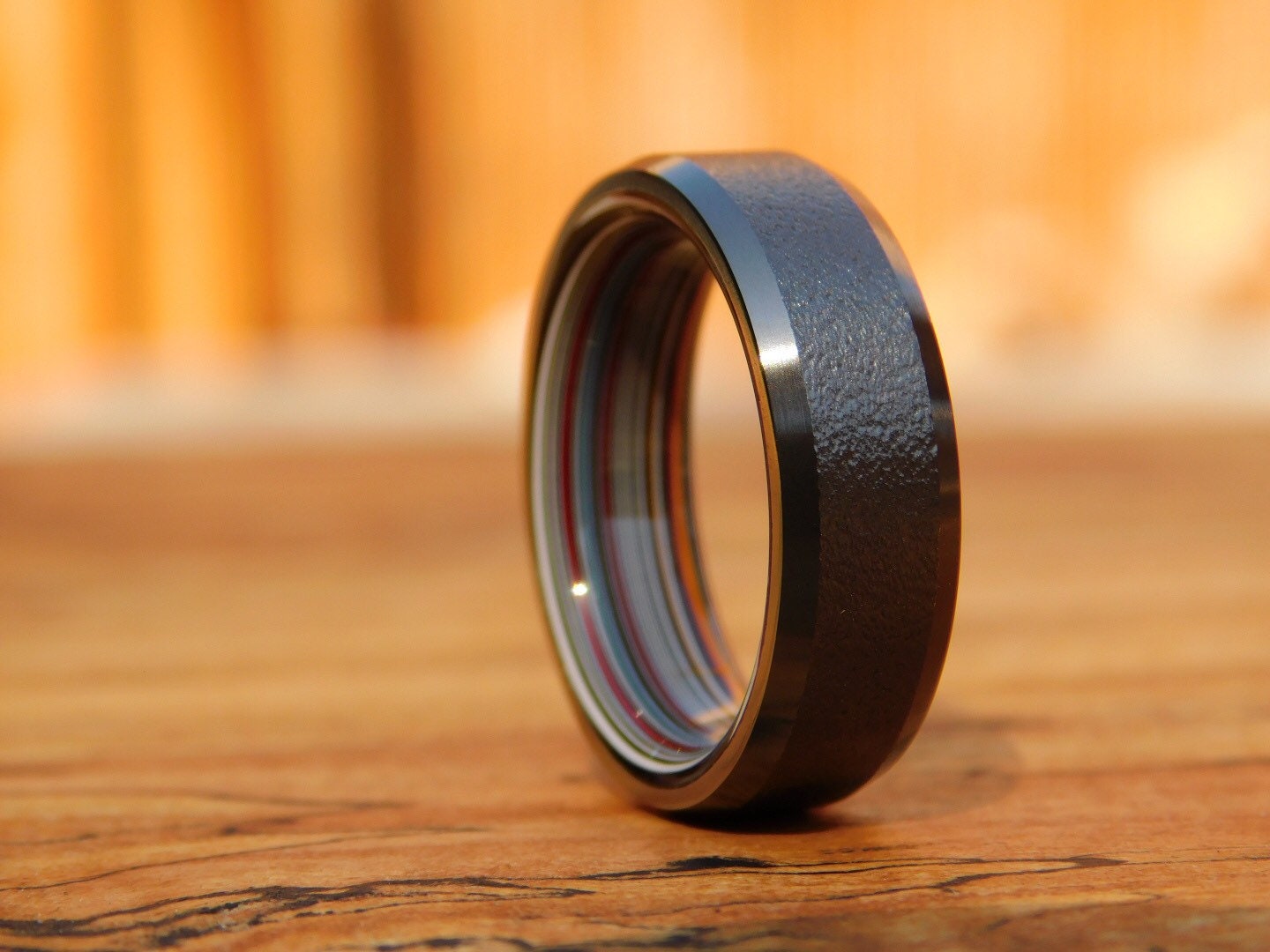 Black Zirconium x Fordite Ring