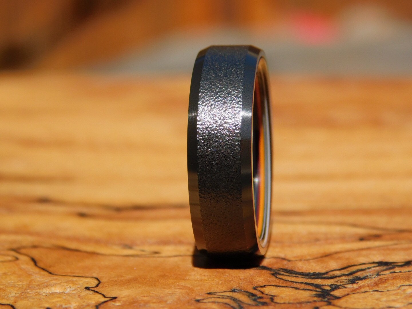 Black Zirconium x Fordite Ring