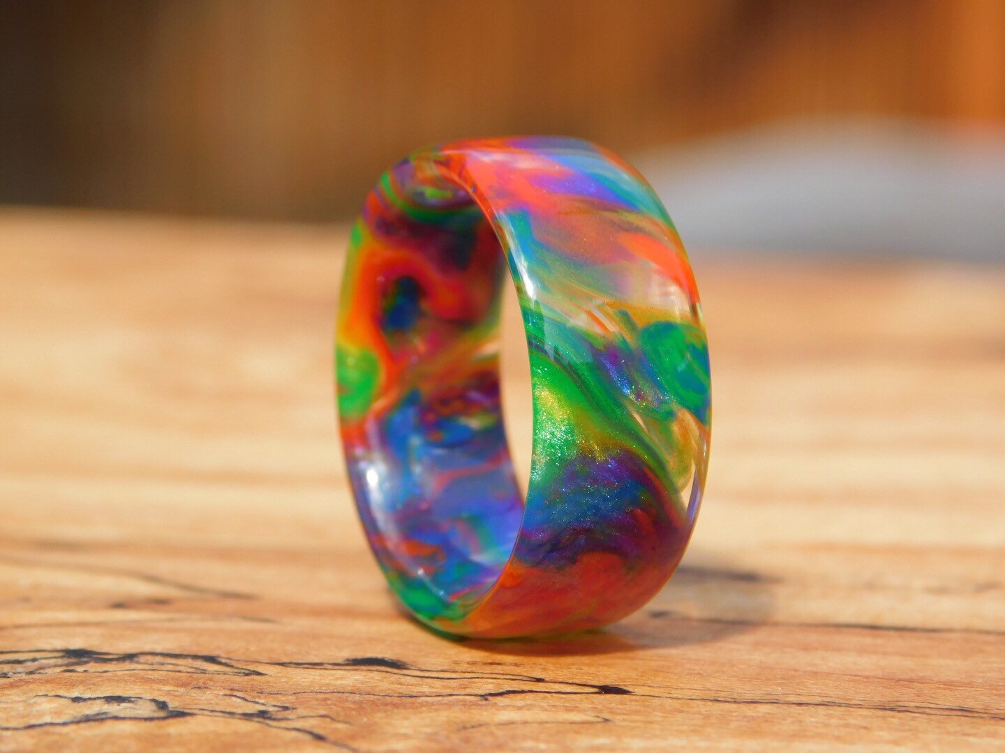 Rainbow Blast Resin Ring