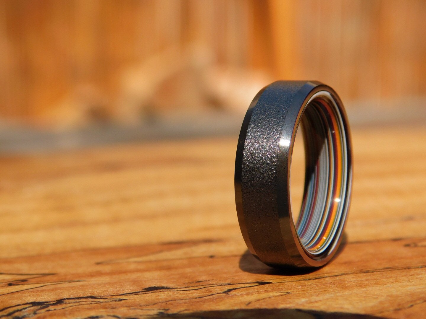 Black Zirconium x Fordite Ring