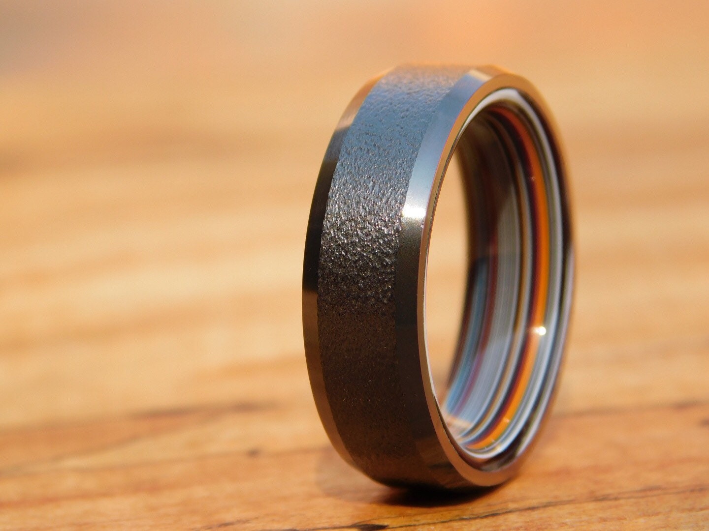 Black Zirconium x Fordite Ring