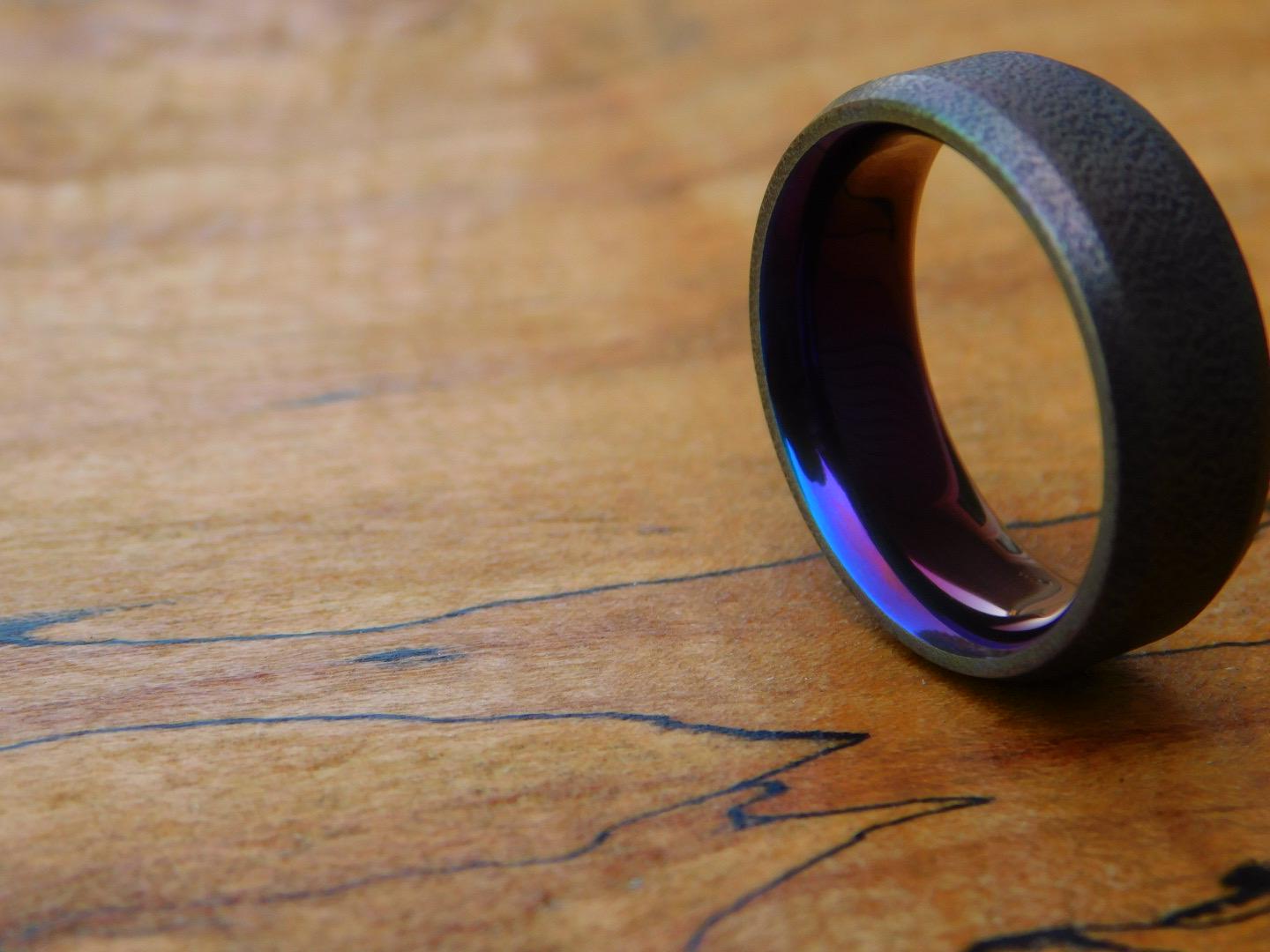 Black Flame Titanium Ring