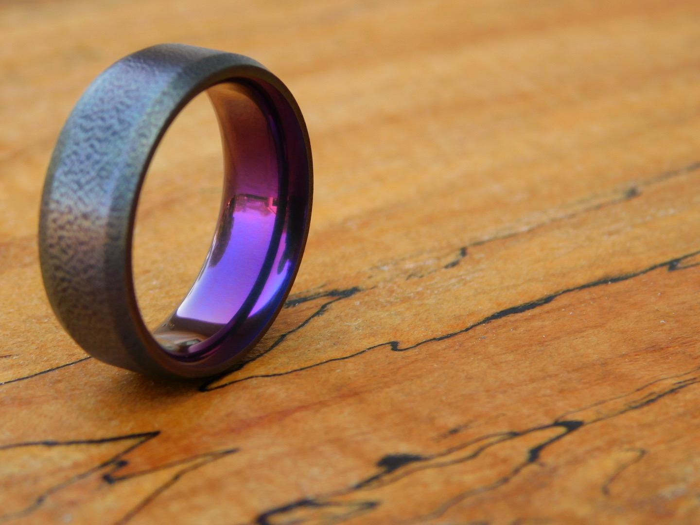 Black Flame Titanium Ring