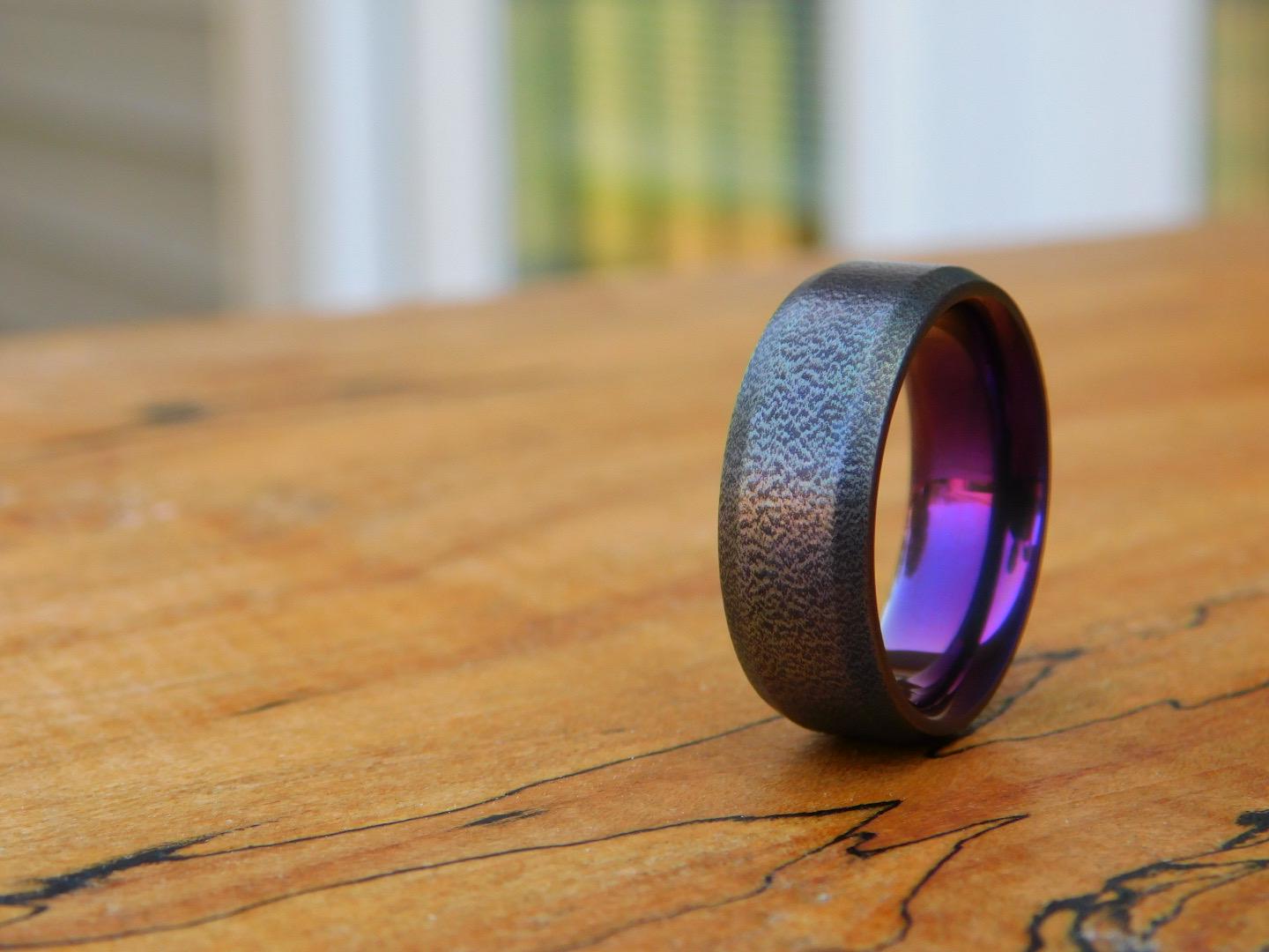 Black Flame Titanium Ring