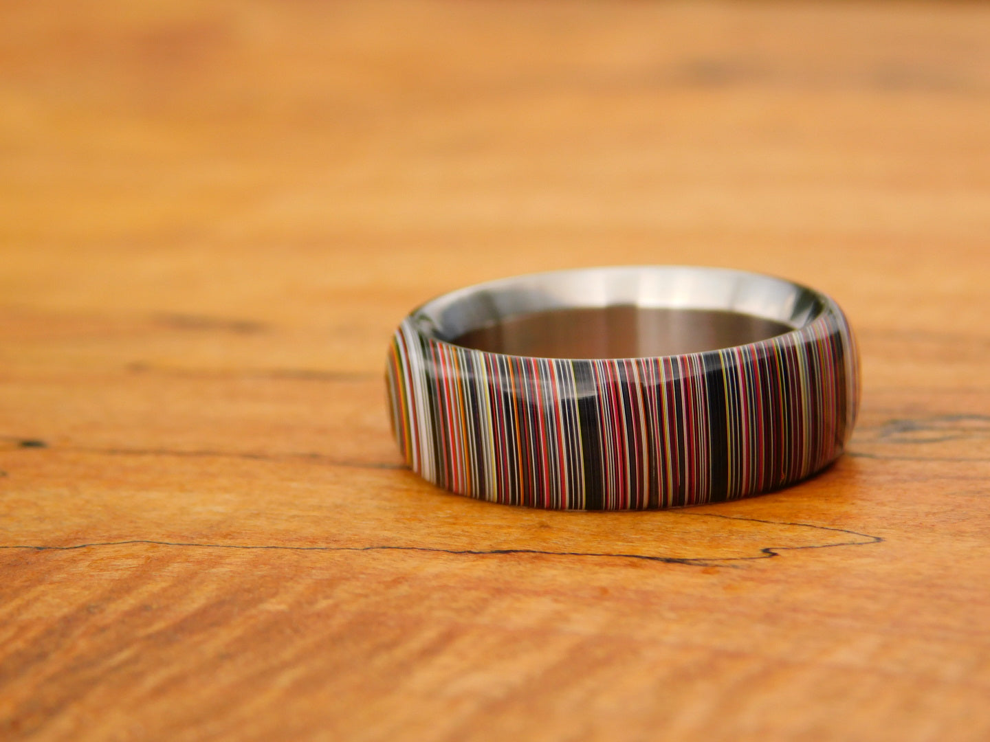 Crosscut Fordite x Titanium Ring