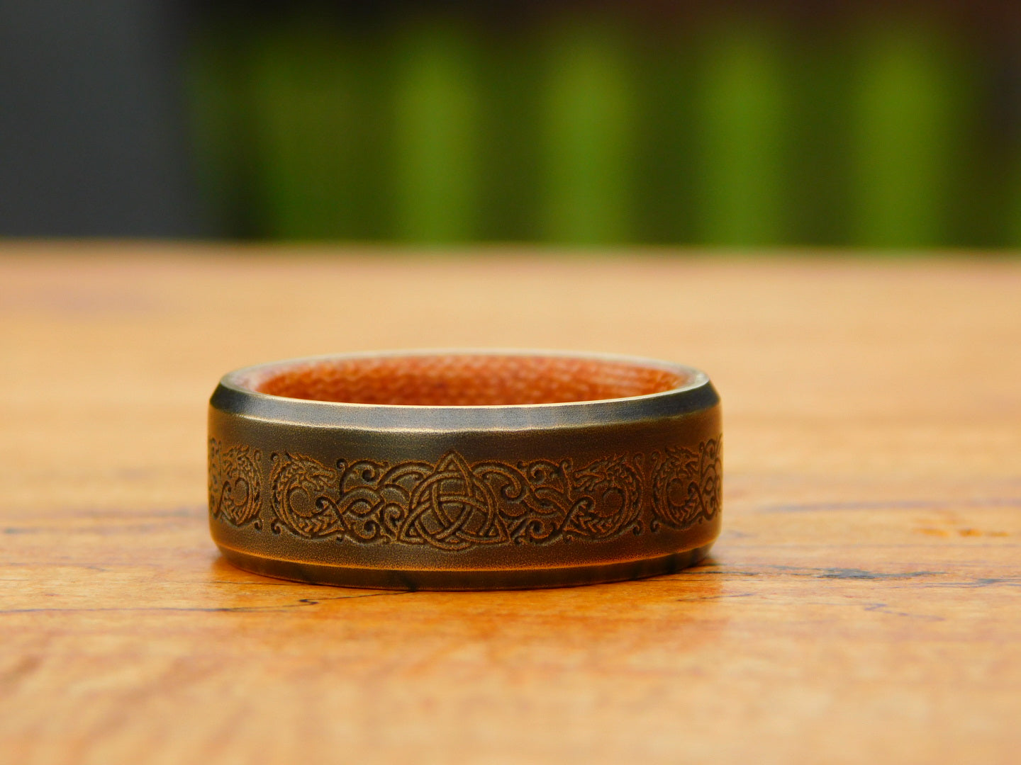 Dragon Scroll Brass x Canvas Micarta