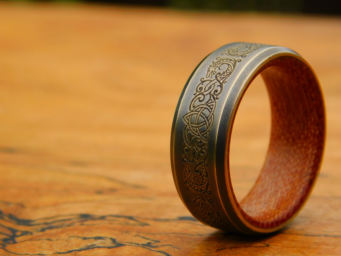 Dragon Scroll Brass x Canvas Micarta