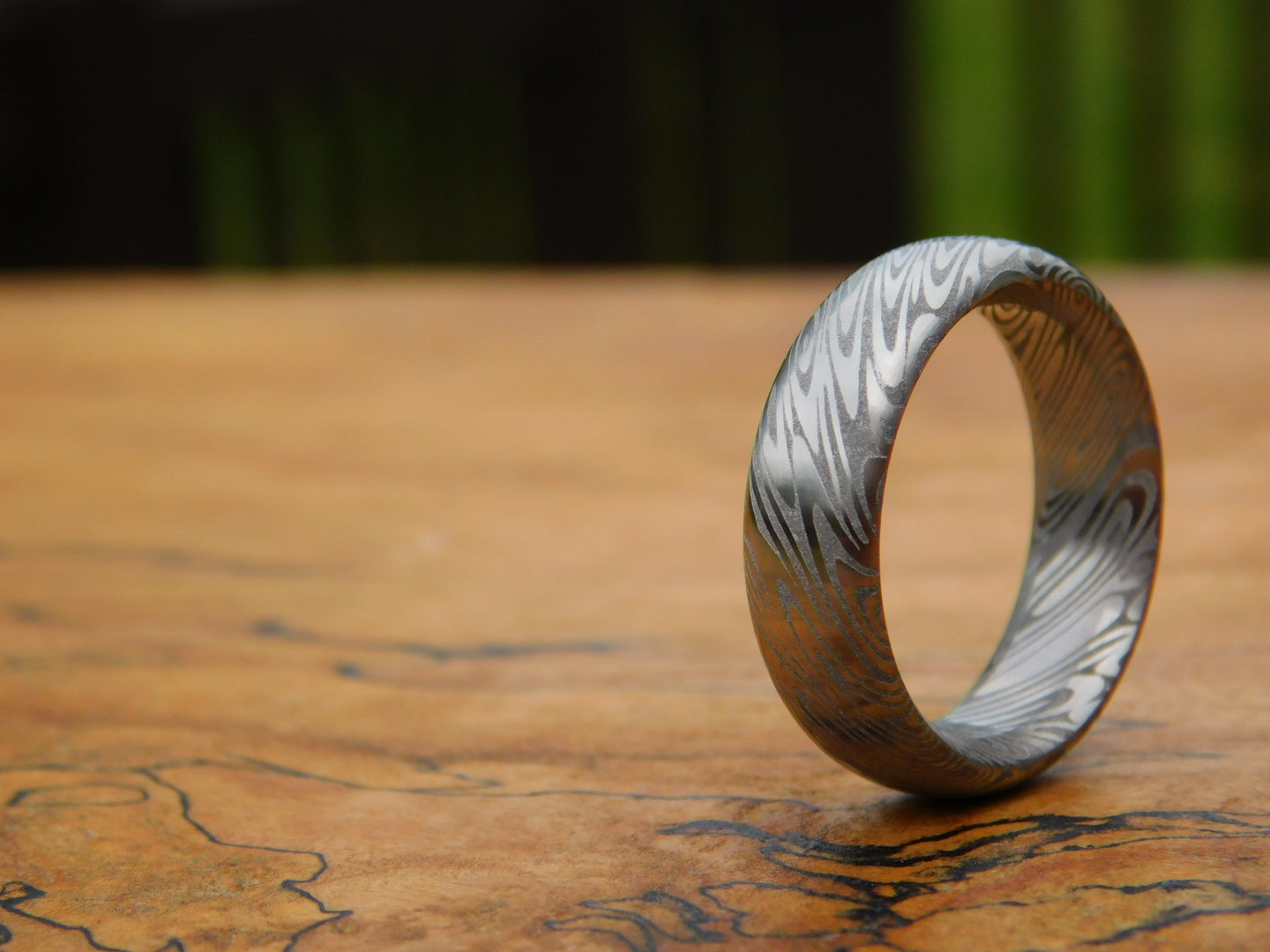 Saga Stainless Damascus Ring
