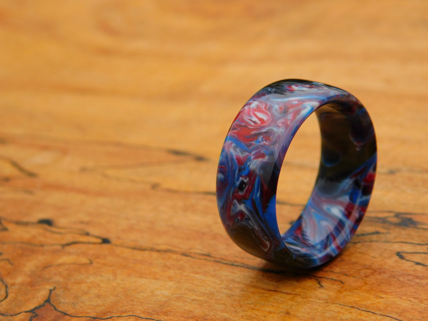 Dark Patriot Resin Ring - Size 10.5