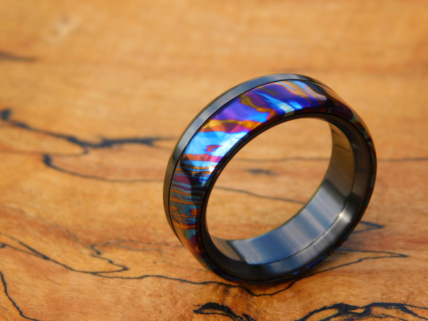 Wild Timascus x Black Zirconium Ring