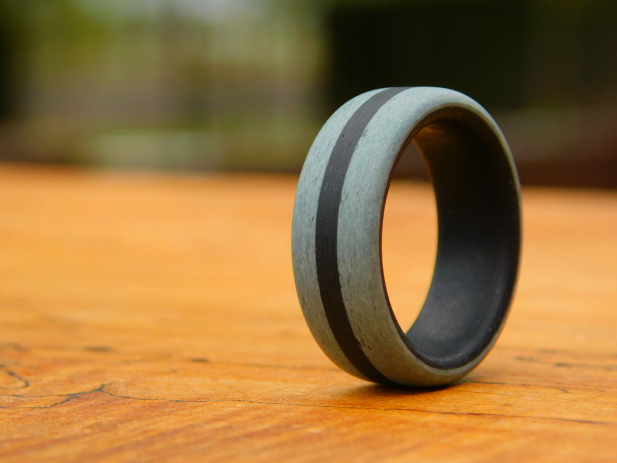 Black & Gray Glass Ring