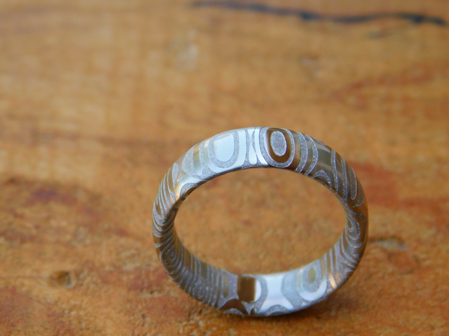 Fenja Stainless Damascus Ring