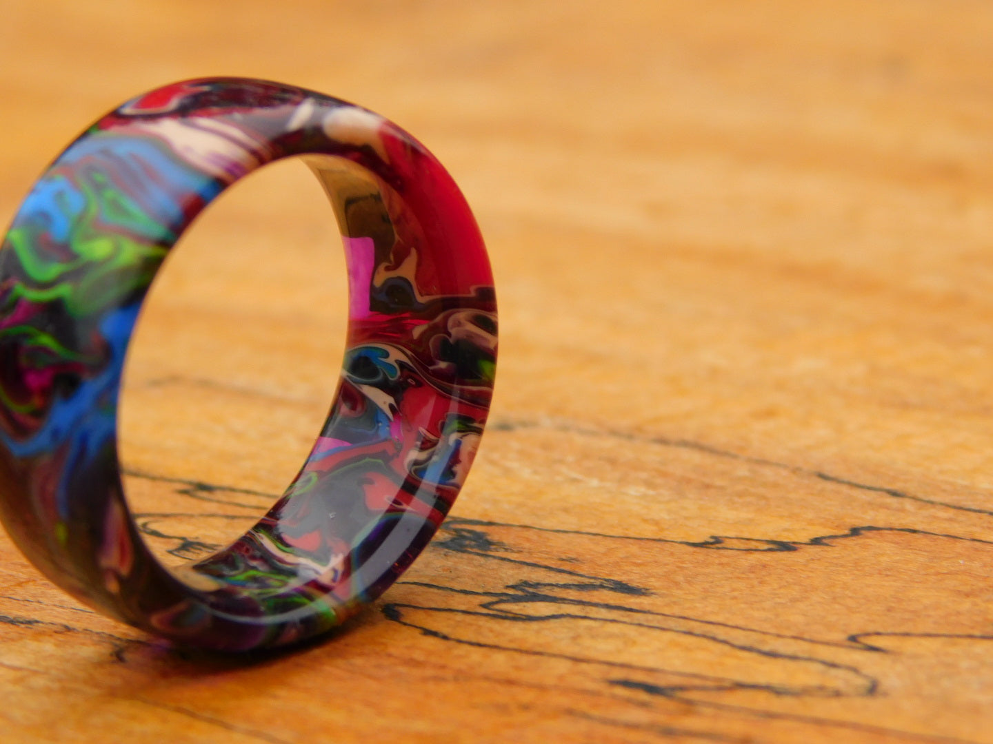 Kaotic Mind Space Resin Ring - Size 10.25
